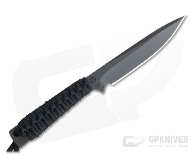 M. Strider Knives WP Hand Ground Spear Point Black PSF27 Black Paracord 0123 - Image 3