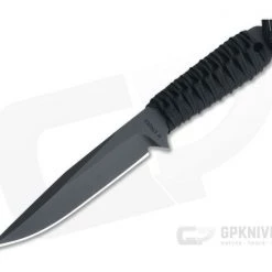 M. Strider Knives WP Hand Ground Clip Point Black PSF27 Black Paracord