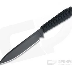 M. Strider Knives WP Hand Ground Spear Point Black PSF27 Black Paracord 0125