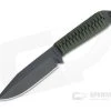 M. Strider Knives WP XL Hand Ground Clip Point Black PSF27 Green Paracord