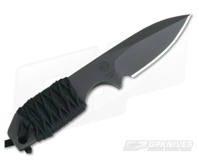 M. Strider Knives WP Hand Ground Spear Point Black ATS-34 Paracord Wrap 054 - Image 3