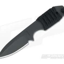 M. Strider Knives WP Hand Ground Spear Point Black ATS-34 Paracord Wrap 054
