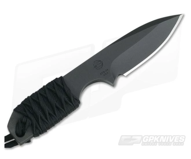 M. Strider Knives WP Hand Ground Spear Point Black ATS-34 Paracord Wrap 055 - Image 3