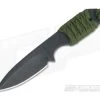 M. Strider Knives WP Hand Ground Spear Point Black ATS-34 Green Paracord Wrap 057
