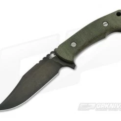 Hinderer Ranch Bowie Black Stonewash DLC CPM-3V Green Micarta Fixed Blade