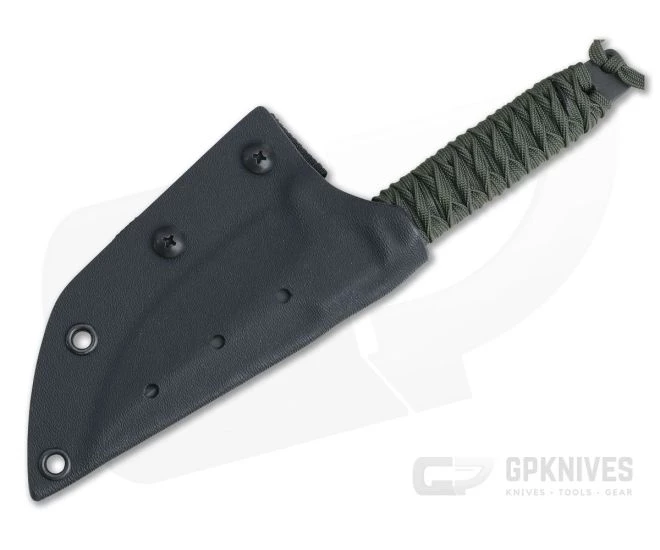 M. Strider Knives WP Hand Ground Spear Point Black PSF27 Green Paracord - Image 2