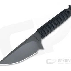 M. Strider Knives WP Hand Ground Spear Point Black PSF27 Black Paracord 093