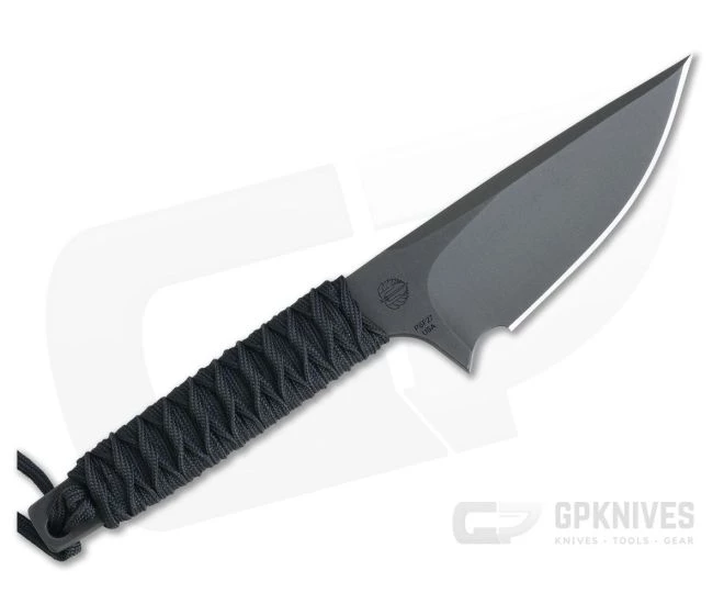 M. Strider Knives WP Hand Ground Spear Point Black PSF27 Black Paracord 093 - Image 3