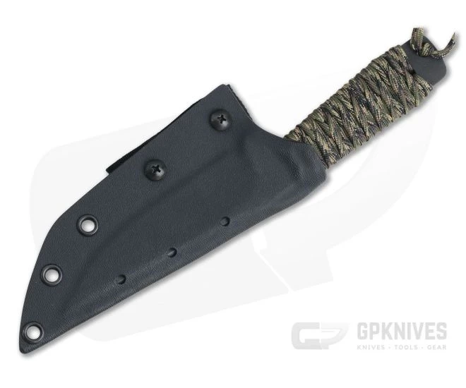 M. Strider Knives WP Hand Ground Clip Point Black PSF27 Camo Paracord - Image 2