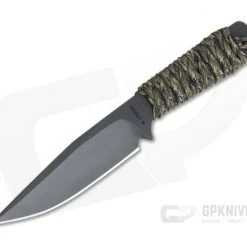 M. Strider Knives WP Hand Ground Clip Point Black PSF27 Camo Paracord
