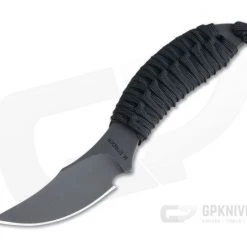 M. Strider Knives WP Hand Ground Trailing Point Black PSF27 Black Paracord