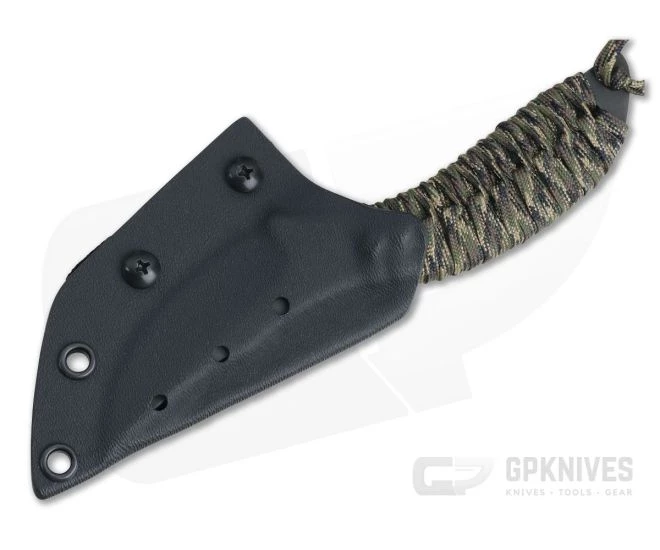 M. Strider Knives WP Hand Ground Trailing Point Black PSF27 Camo Paracord - Image 2