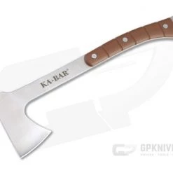 Kabar Hatchet Hawk Satin Stainless Steel Brown TPR Full Tang Tomahawk 1333