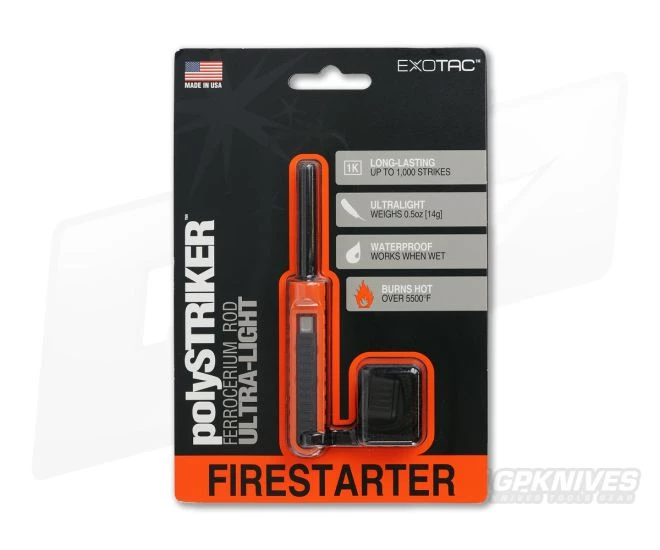 Exotac polySTRIKER Fire Starter Orange/Black 1600-ORG