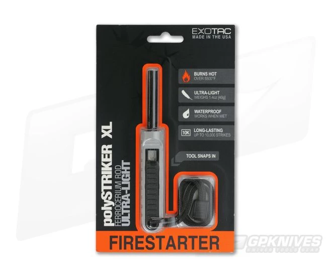 Exotac polySTRIKER XL Fire Starter Gray/Black 1620-GRY
