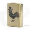 Zippo Windproof Lighter Brushed Brass 78099 Steampunk Rooster