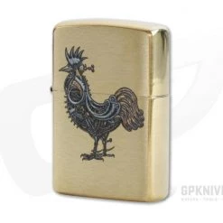 Zippo Windproof Lighter Brushed Brass 78099 Steampunk Rooster