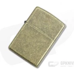 Zippo Lighter Antique Brass Flat Bottom Pipe Lighter