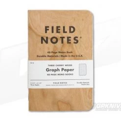 Field Notes Cherry Wood Graph Paper 48-Page Notebook 3 Pack