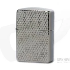 Zippo Windproof Lighter Armor Hexagon Design Black Ice