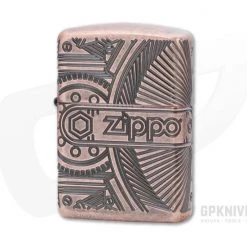 Zippo Windproof Lighter Armor Steampunk Gears Antique Copper MultiCut Engraved
