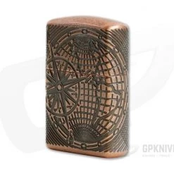 Zippo Windproof Lighter Armor World Map Antique Copper MultiCut Engraved