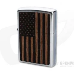 Zippo Windproof Lighter Woodchuck USA American Flag 29966