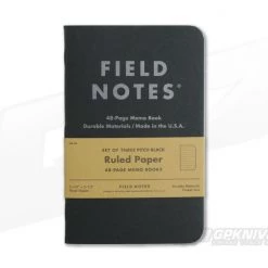 Field Notes Pitch Black Ruled Paper Memo Notebook 3 Pack