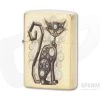 Zippo Windproof Lighter Brushed Brass 204B Steampunk Cat 76737