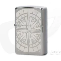 Zippo Windproof Lighter Engraved Compass Black Ice