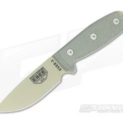 ESEE 3 Plain Edge Desert Tan Green Sheath