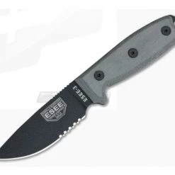 ESEE 3S Black Serrated Blade Black Sheath