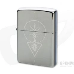 Zippo Windproof Lighter Heart Of Tree Design Black Ice 49687