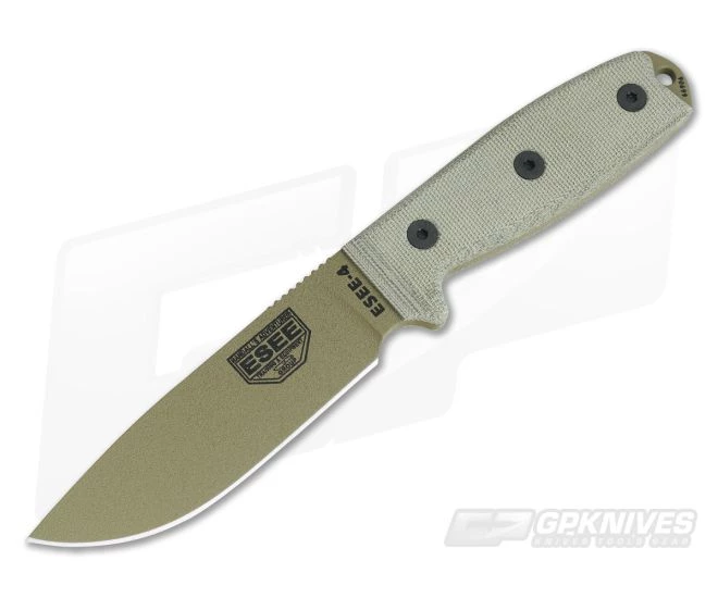 ESEE 4 Plain Edge with MOLLE Back Dark Earth Blade