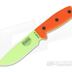 ESEE 4 Venom Green Plain Edge Orange G10 Black Sheath