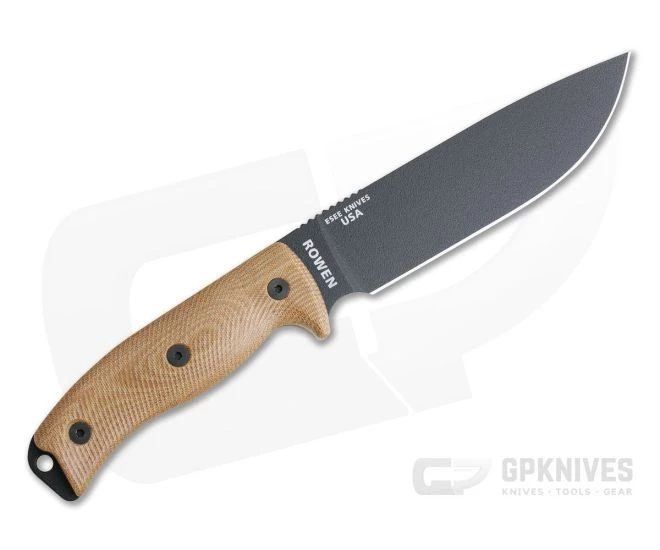 ESEE 6 Black Blade 3D Natural Canvas Micarta Handles Fixed Blade 6PB-011 - Image 3