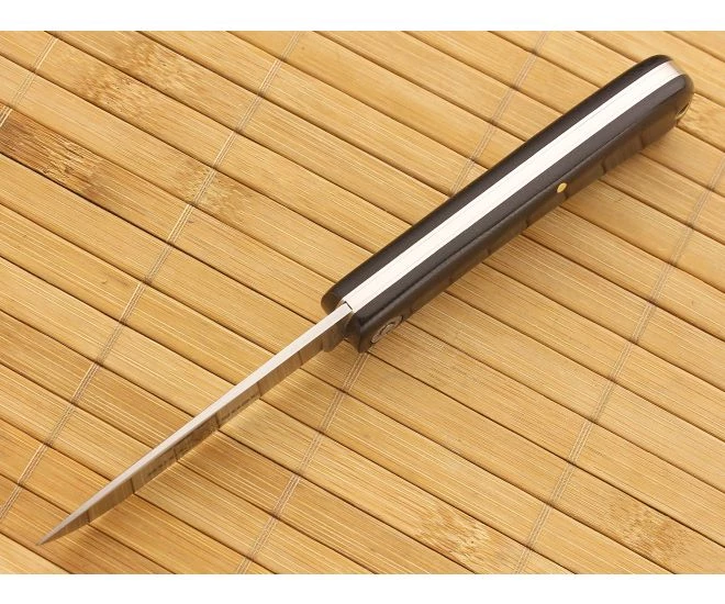 Farm and Field Tool Bullnose Work Knife Black Linen Micarta - Image 3