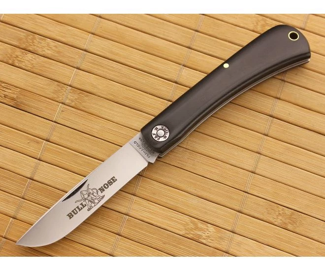 Farm and Field Tool Bullnose Work Knife Black Linen Micarta
