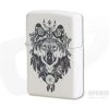Zippo Lighter Matte White Aztec Wolf 79482