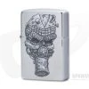 Zippo Lighter Brushed Chrome Apocalyptic Skull Mask
