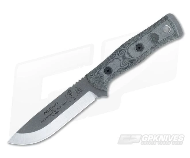 TOPS B.O.B. Fieldcraft Knife Black Micarta Tumble Finish