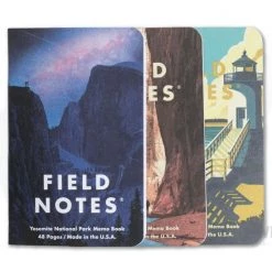 Field Notes National Parks | Yosemite, Acadia, Zion Limited Edition Graph Paper Memo Notebook 3 Pack