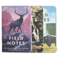 Field Notes National Parks | Rocky Mountain, Great Smoky Mountains, Yellowstone Limited Edition Graph Paper Memo Notebook 3 Pack