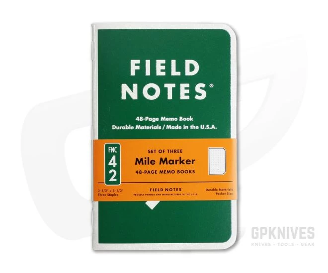 Field Notes Mile Marker Limited Edition Dot Graph Paper Memo Notebook 3 Pack