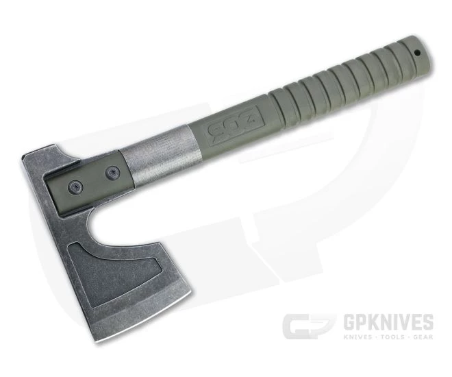 SOG Camp Axe Black Stonewashed OD Green Hatchet CH1002-CP
