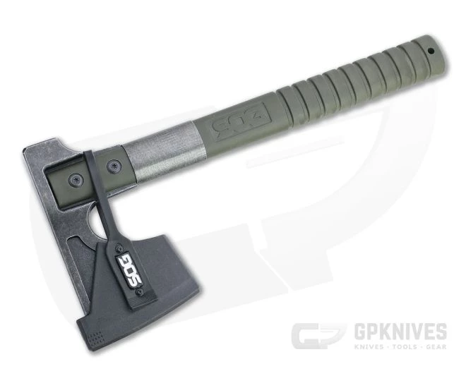 SOG Camp Axe Black Stonewashed OD Green Hatchet CH1002-CP - Image 2