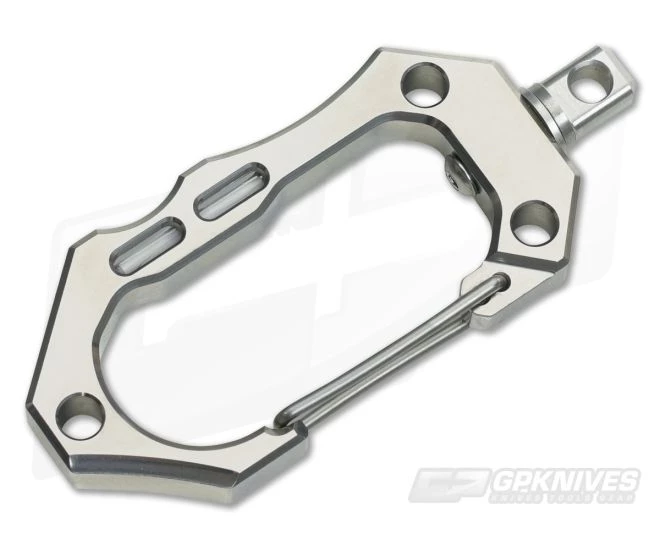 Tuff-Writer Satin Titanium Carabiner SS Swivel Blue Glow Insert