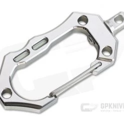 Tuff-Writer Satin Titanium Carabiner SS Swivel Green Glow Insert