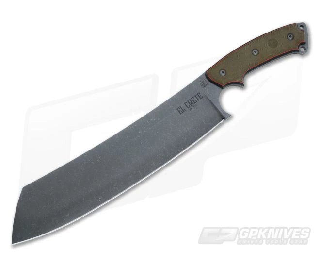 TOPS El Chete Chopper Midnight Bronze 1095 Canvas Micarta Spring Clip Fixed Blade ELCH-03