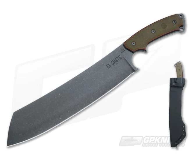 TOPS El Chete Chopper Midnight Bronze 1095 Canvas Micarta Spring Clip Fixed Blade ELCH-03 - Image 4